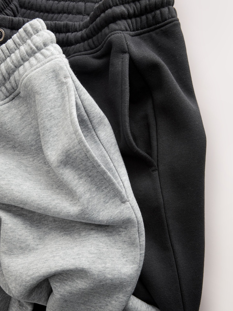 Black/Grey Marl Slim Fit Brushback Joggers 2 Pack - Image 11 of 11 Black/Grey Marl Slim Fit Brushback Joggers 2 Pack - Image 11 of 11