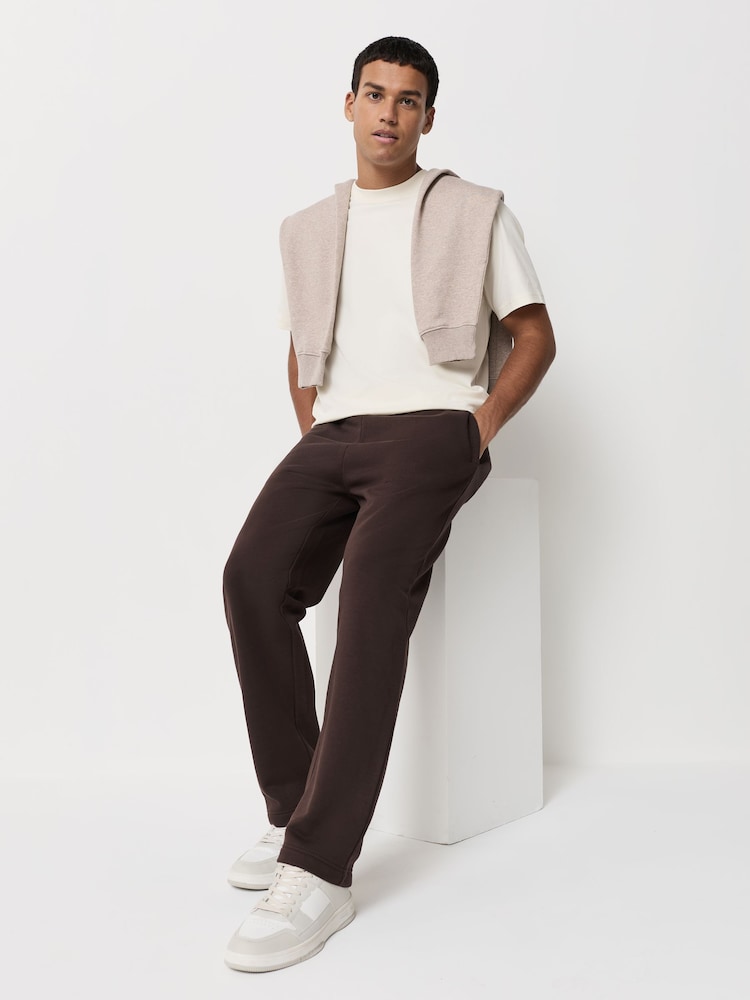 Black/Chocolate Brown Straight Fit Cotton Rich Jersey Joggers 2 Pack - Image 2 of 11