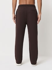 Black/Chocolate Brown Straight Fit Cotton Rich Jersey Joggers 2 Pack - Image 5 of 11