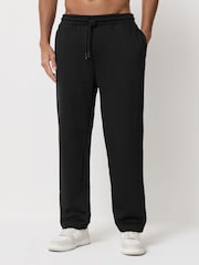 Black/Chocolate Brown Straight Fit Cotton Rich Jersey Joggers 2 Pack - Image 6 of 11