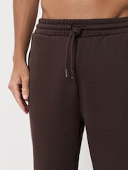 Black/Chocolate Brown Straight Fit Cotton Rich Jersey Joggers 2 Pack - Image 7 of 11