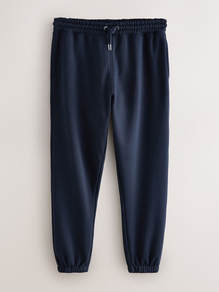 Navy Blue Relaxed Fit Cotton Rich Jersey Joggers - Image 1 of 3