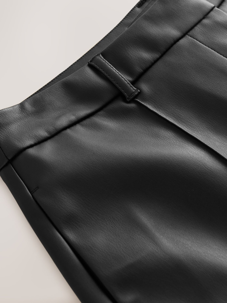 Black Faux Leather Mini Shorts - Image 2 of 3