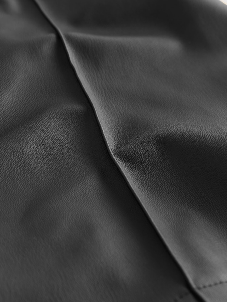 Black Faux Leather Mini Shorts - Image 3 of 3