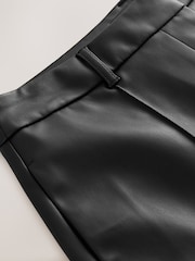 أسود - شورت قصير جلد صناعي - صورة 8 من 8