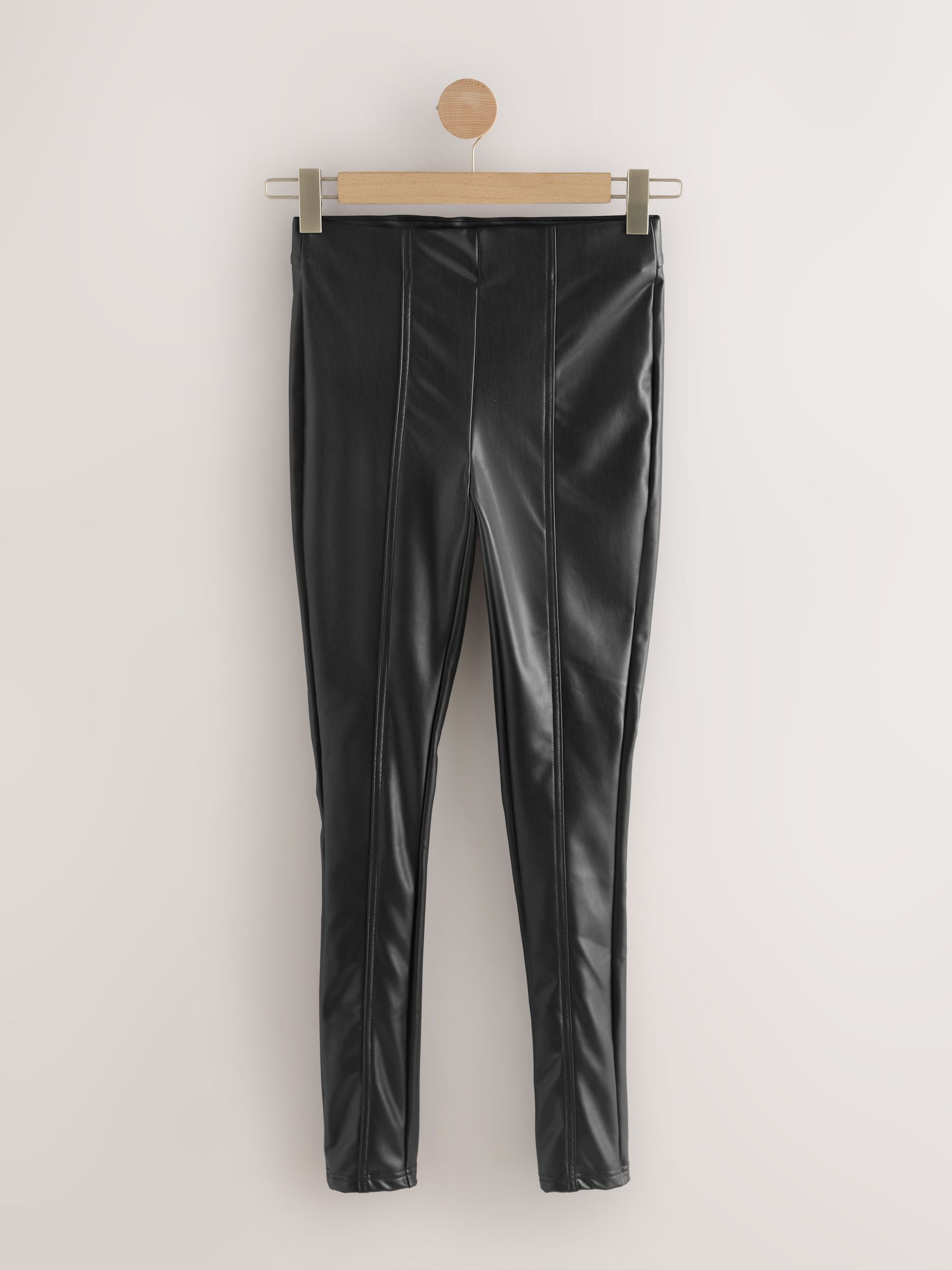 Buy Black Faux Leather Leggings from Next USA