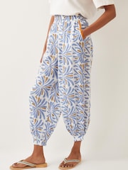 Monsoon Blue Cece Woodblock Print Harem Trousers - Image 2 of 6