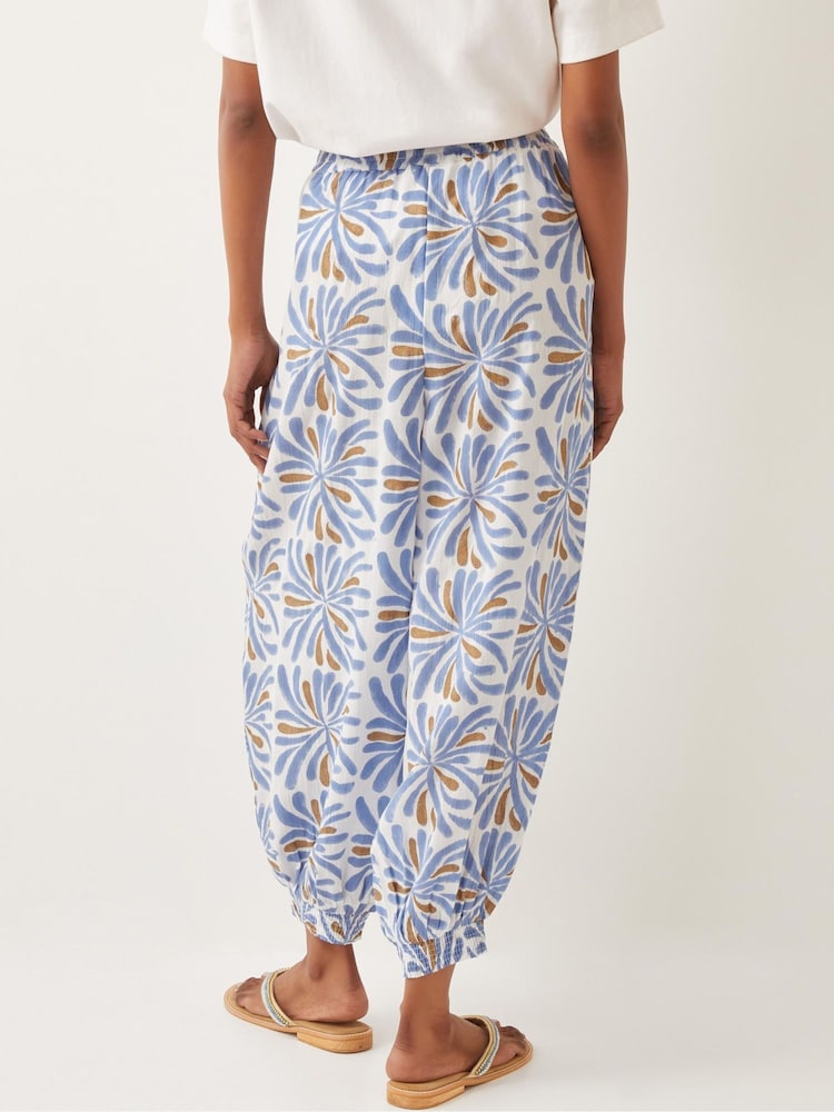 Monsoon Blue Cece Woodblock Print Harem Trousers - Image 3 of 6