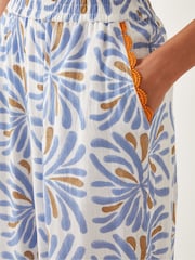 Monsoon Blue Cece Woodblock Print Harem Trousers - Image 4 of 6