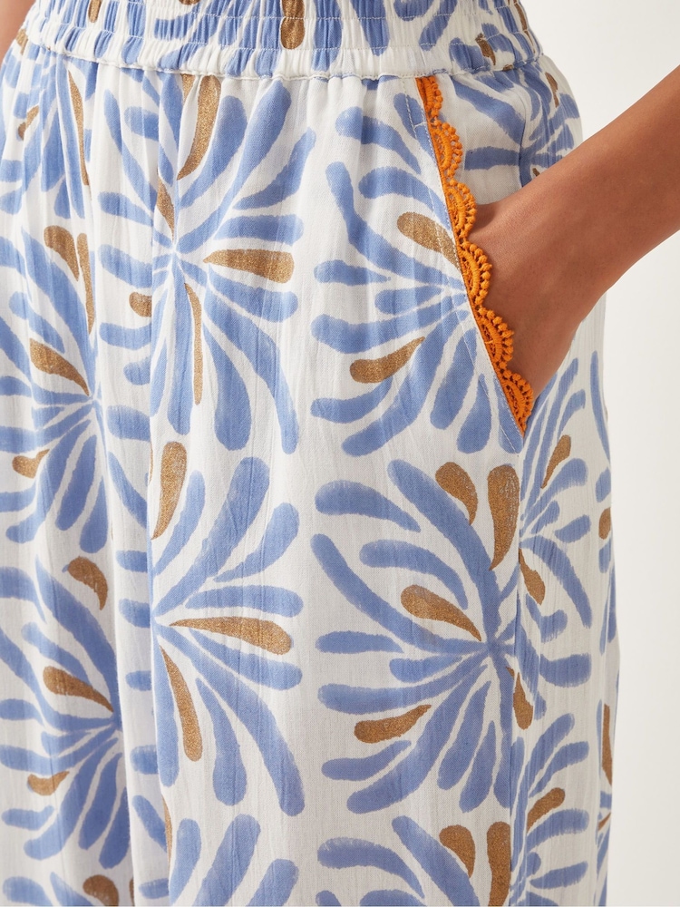 Monsoon Blue Cece Woodblock Print Harem Trousers - Image 4 of 6