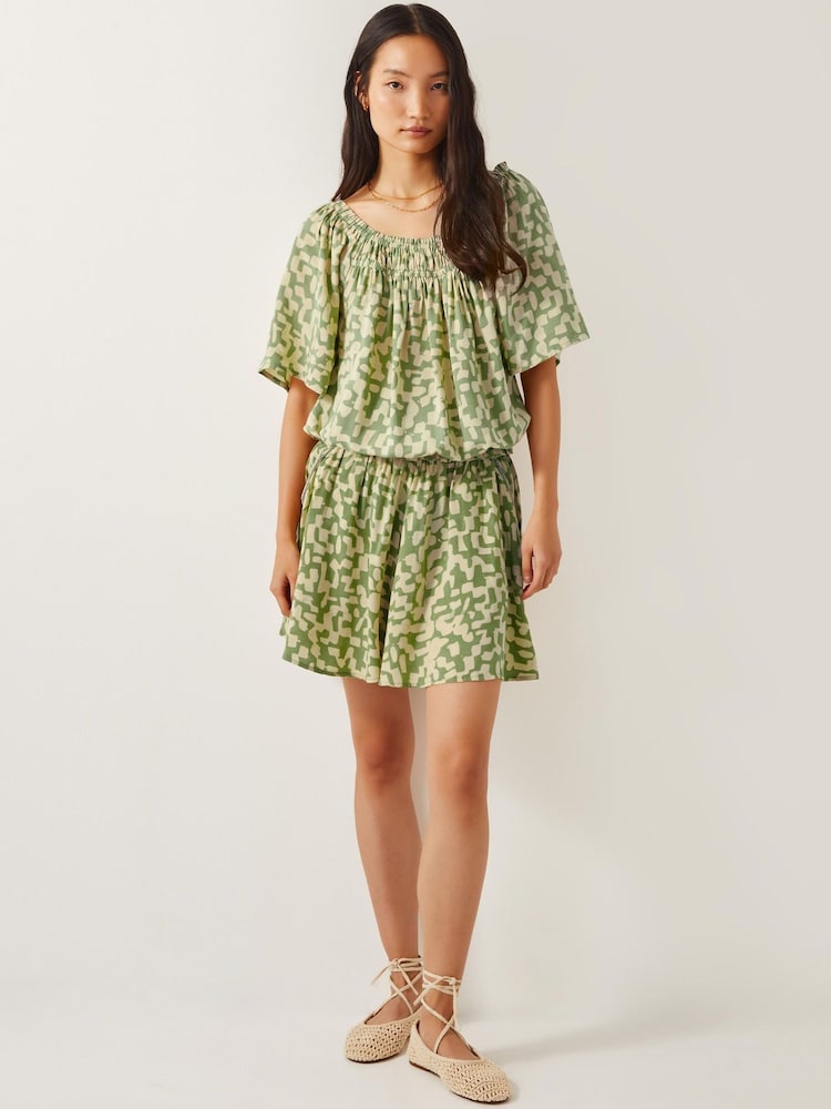 Monsoon Green Ania Batik Print Top - Image 2 of 5