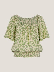 Monsoon Green Ania Batik Print Top - Image 5 of 5
