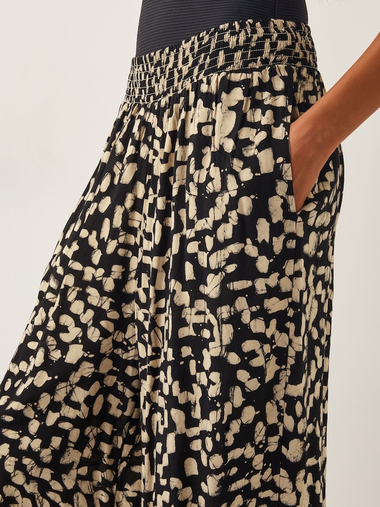 Monsoon Black Ania Batik Print Trousers - Image 4 of 6