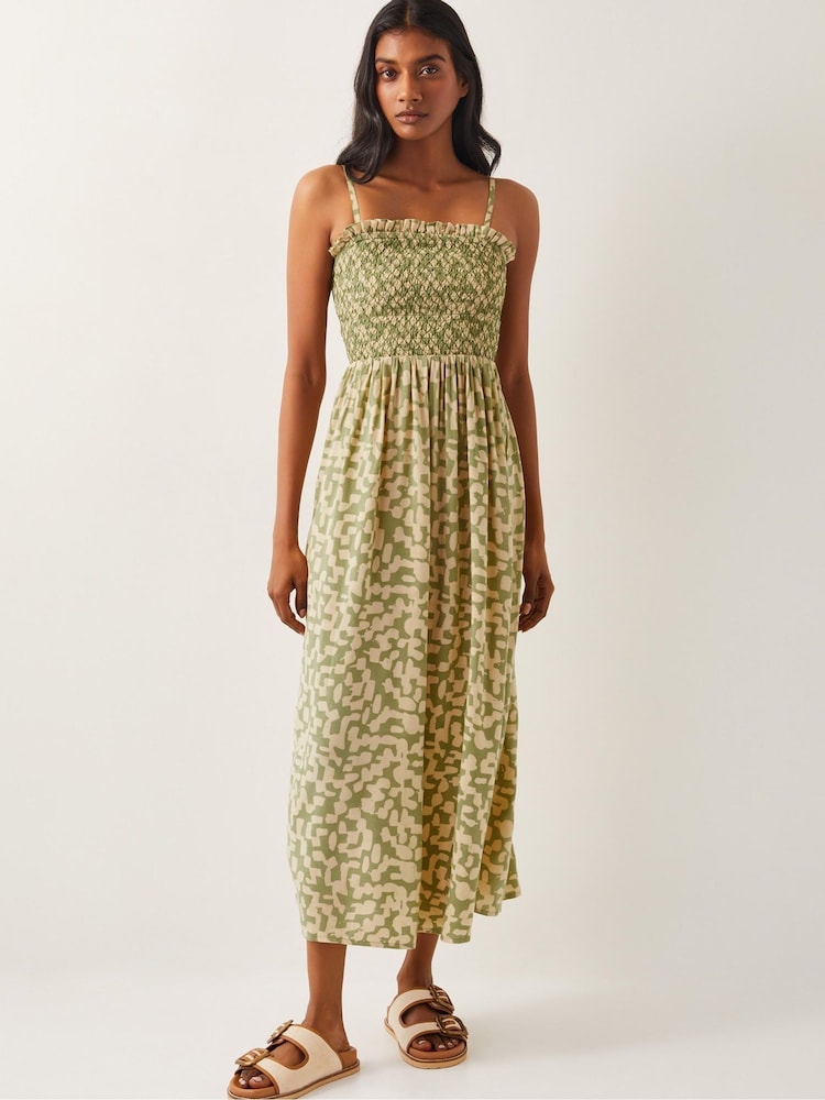 Monsoon Green Ania Geometric Bandeau Dress - Image 1 of 5