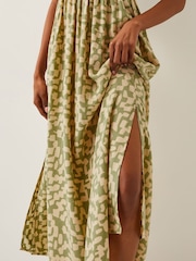 Monsoon Green Ania Geometric Bandeau Dress - Image 4 of 5