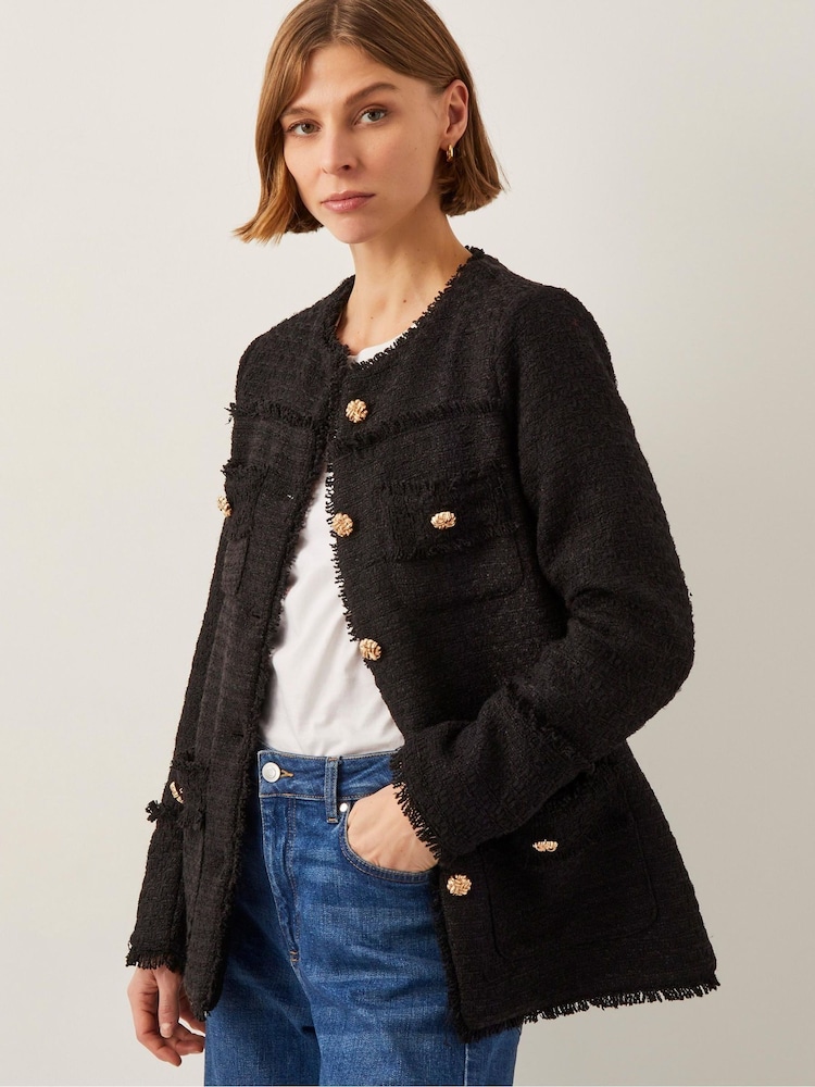 Monsoon Black Harriet Tweed Jacket - Image 1 of 5