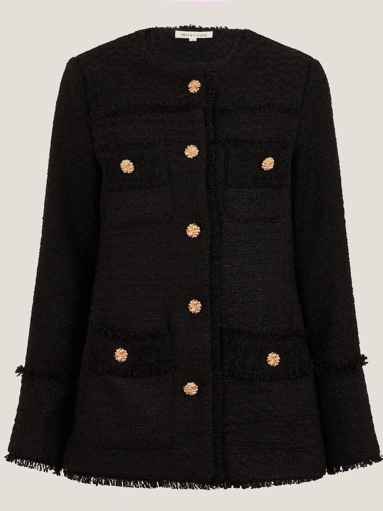 Monsoon Black Harriet Tweed Jacket - Image 5 of 5