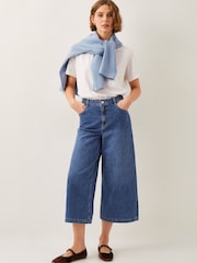 Monsoon Jenna Wide Leg Crop 100% Cotton Jeans - Image 1 of 5