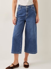 Monsoon Jenna Wide Leg Crop 100% Cotton Jeans - Image 2 of 5