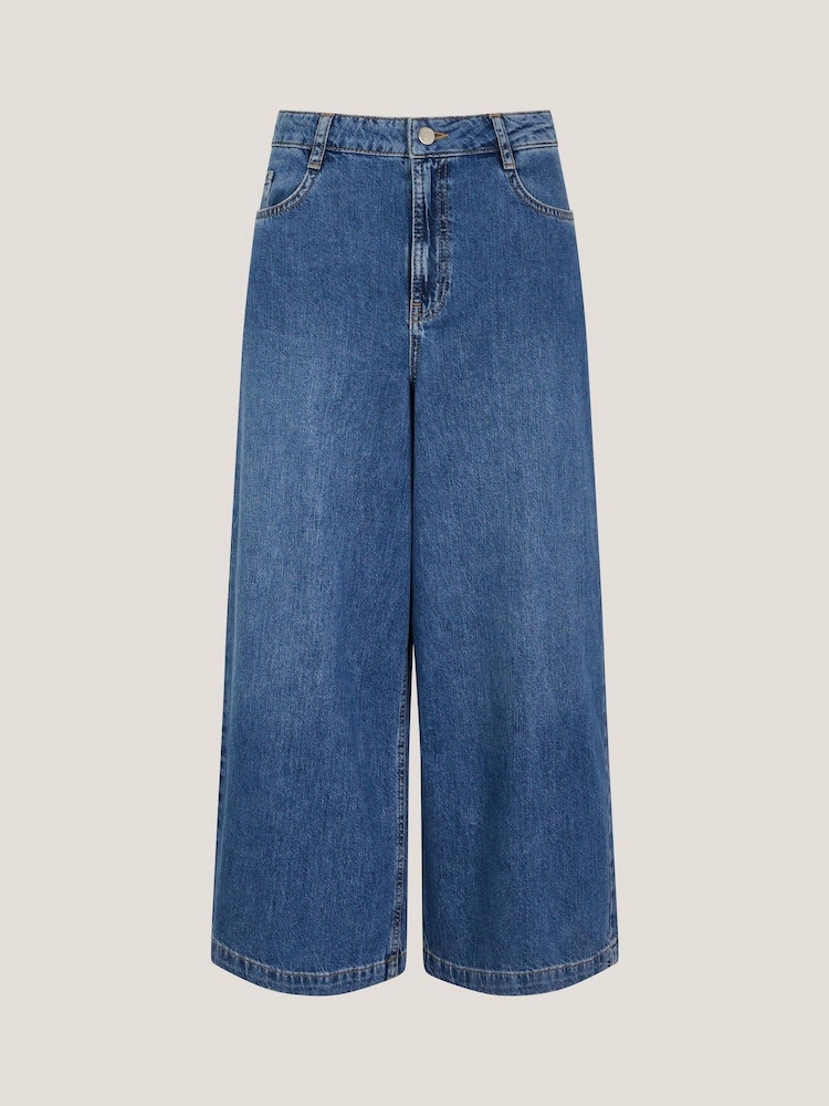 Monsoon Jenna Wide Leg Crop 100% Cotton Jeans - Image 5 of 5