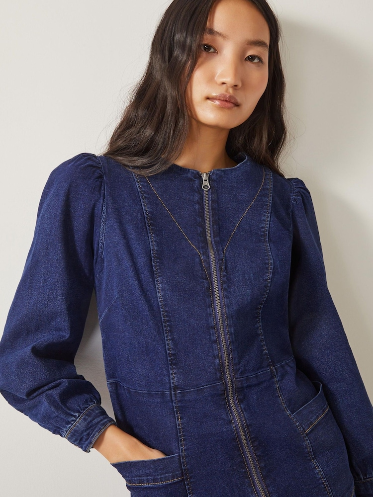 Monsoon Katlyn Zip Denim Mini Dress - Imagen 2 de 5 Monsoon Katlyn Zip Denim Mini Dress - Imagen 2 de 5