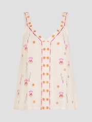 Monsoon Natural Fia Embroidered Cami Top - Image 5 of 5