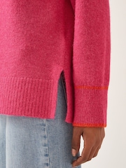 Monsoon Pink Oti Oversized Mock Neck Jumper - Image 3 of 4