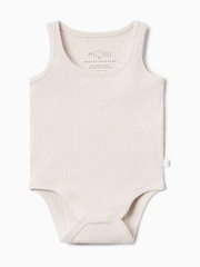 MORI Ecru Cotton & Bamboo Sleeveless Bodysuit - Image 1 of 1
