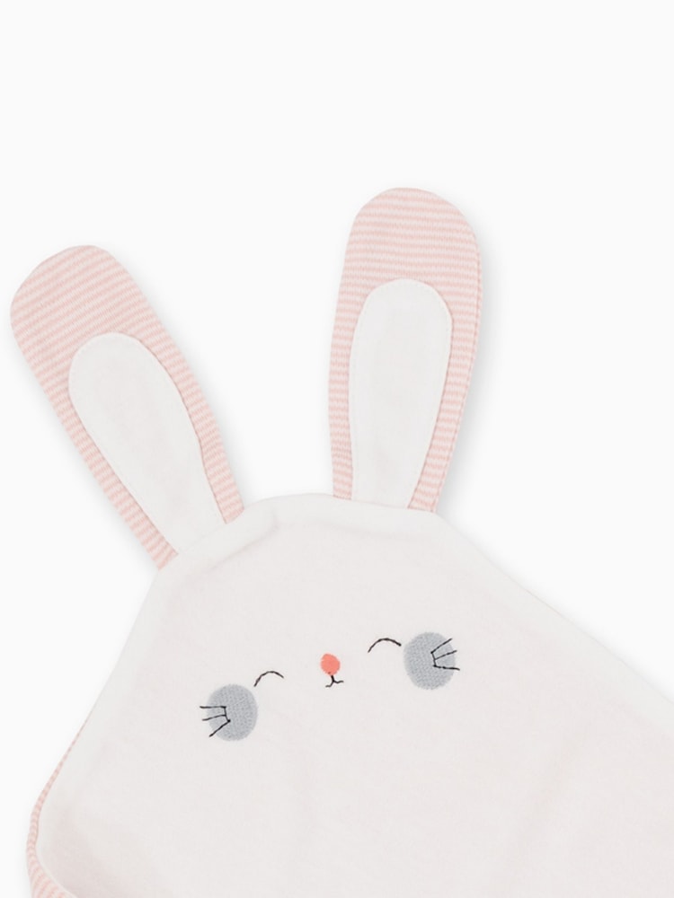 MORI Pink Bunny Cotton & Bamboo viscose Baby Comforter - Image 2 of 2