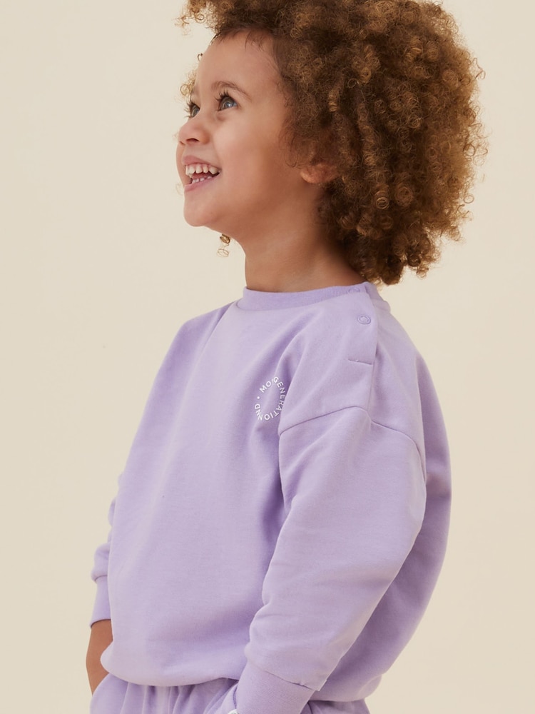 MORI Purple Cotton Comfy Baggy Sweatshirt - Image 1 of 8 MORI Purple Cotton Comfy Baggy Sweatshirt - Image 1 of 8