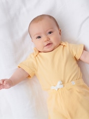 MORI Ecru Soft Stretch Viscose Cotton Blend Short Sleeve Bodysuit - Image 1 of 4