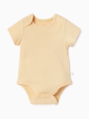 MORI Ecru Soft Stretch Viscose Cotton Blend Short Sleeve Bodysuit - Image 4 of 4