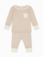 MORI Neutral Cotton & Bamboo viscose Long Sleeve Pyjamas - Image 1 of 1