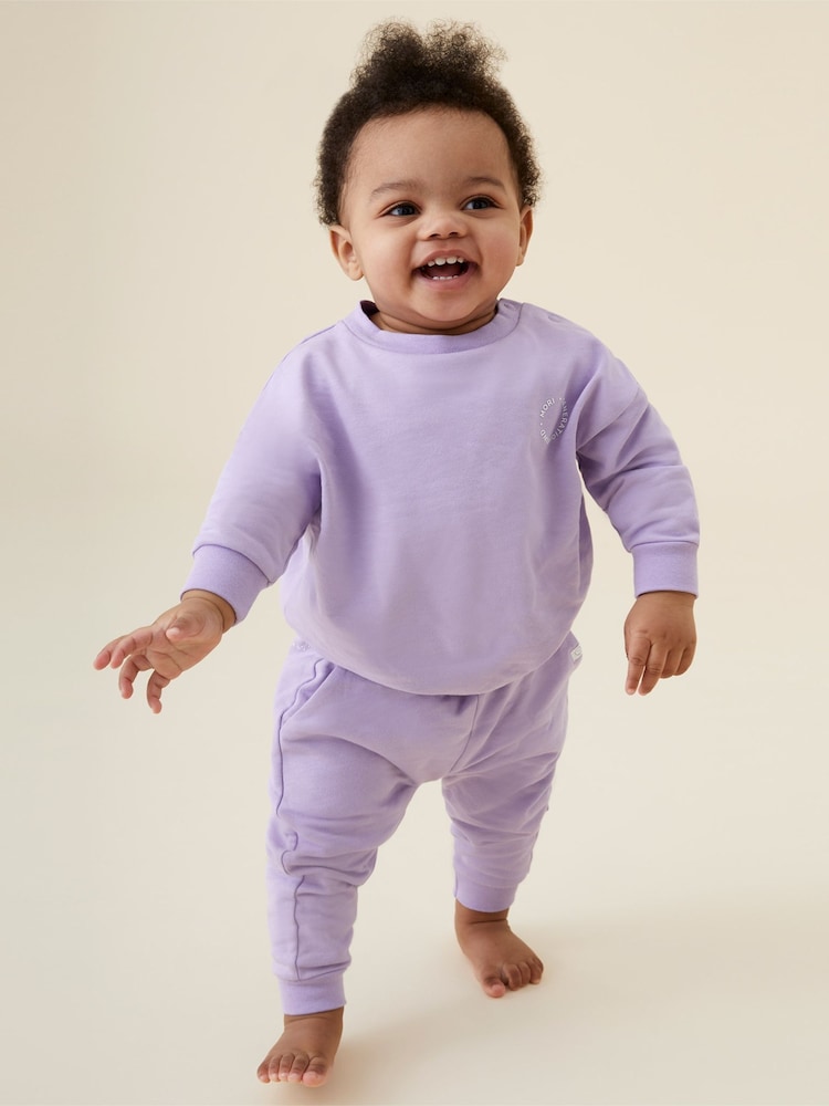 MORI Purple 100% Organic Cotton Comfy Joggers - Image 1 of 6 MORI Purple 100% Organic Cotton Comfy Joggers - Image 1 of 6