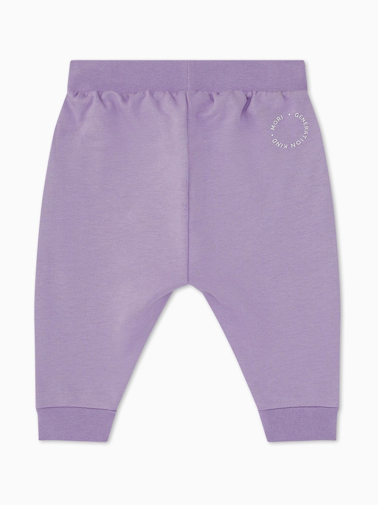 MORI Purple 100% Organic Cotton Comfy Joggers - Image 6 of 6 MORI Purple 100% Organic Cotton Comfy Joggers - Image 6 of 6