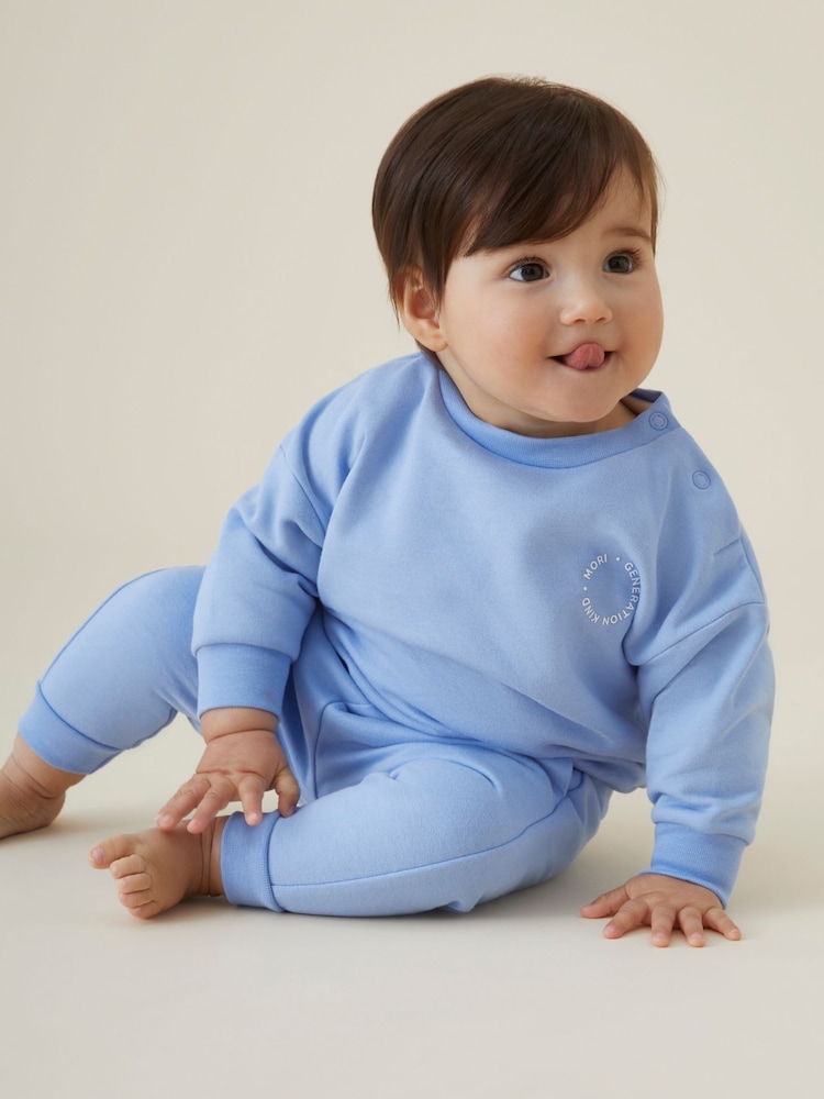 MORI Blue Cotton Comfy Baggy Sweatshirt - Image 2 of 8 MORI Blue Cotton Comfy Baggy Sweatshirt - Image 2 of 8