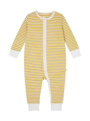 MORI Ribbed Stretch Organic Cotton & Bamboo 2 Way Zip Sleepsuit - Image 4 of 5