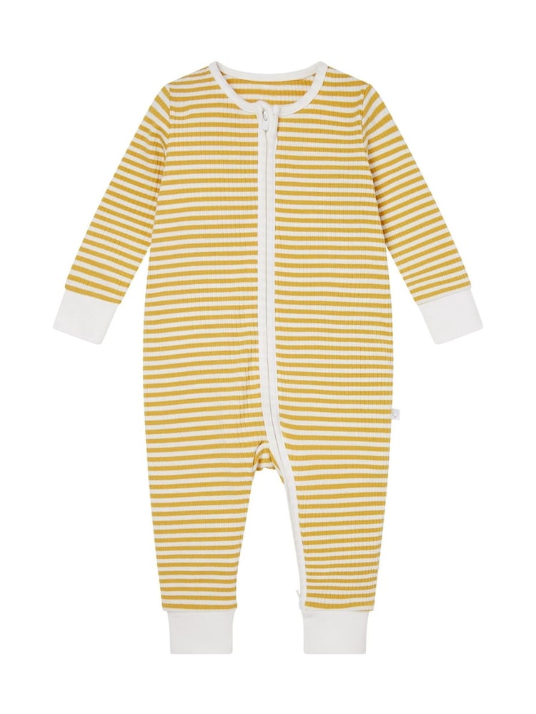 MORI Ribbed Stretch Supersoft 2 Way Zip Sleepsuit - Image 4 of 5