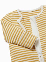 MORI Ribbed Stretch Organic Cotton & Bamboo 2 Way Zip Sleepsuit - Image 5 of 5