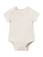 MORI Ecru Soft Stretch Viscose Cotton Blend Short Sleeve Bodysuit - Image 2 of 2
