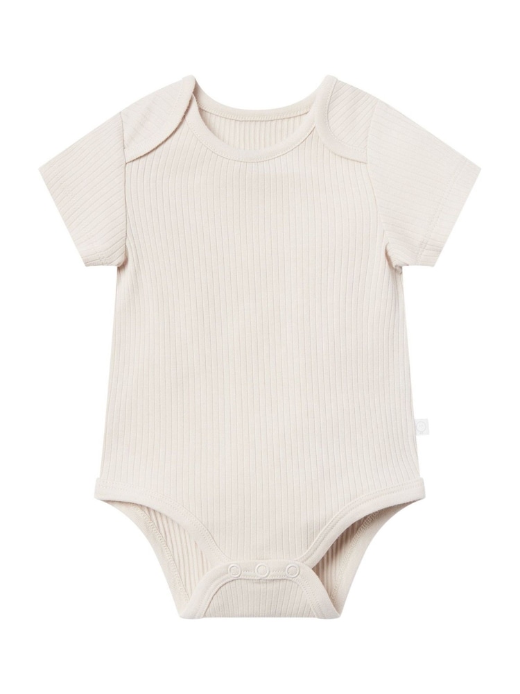 MORI Ecru Soft Stretch Viscose Cotton Blend Short Sleeve Bodysuit - Image 2 of 2