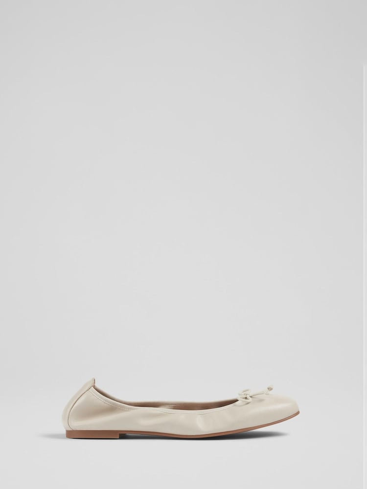 LK Bennett Natural Trilly Leather Ballet Pumps - Image 1 of 4