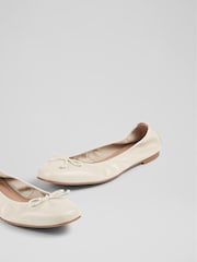 LK Bennett Natural Trilly Leather Ballet Pumps - Image 3 of 4