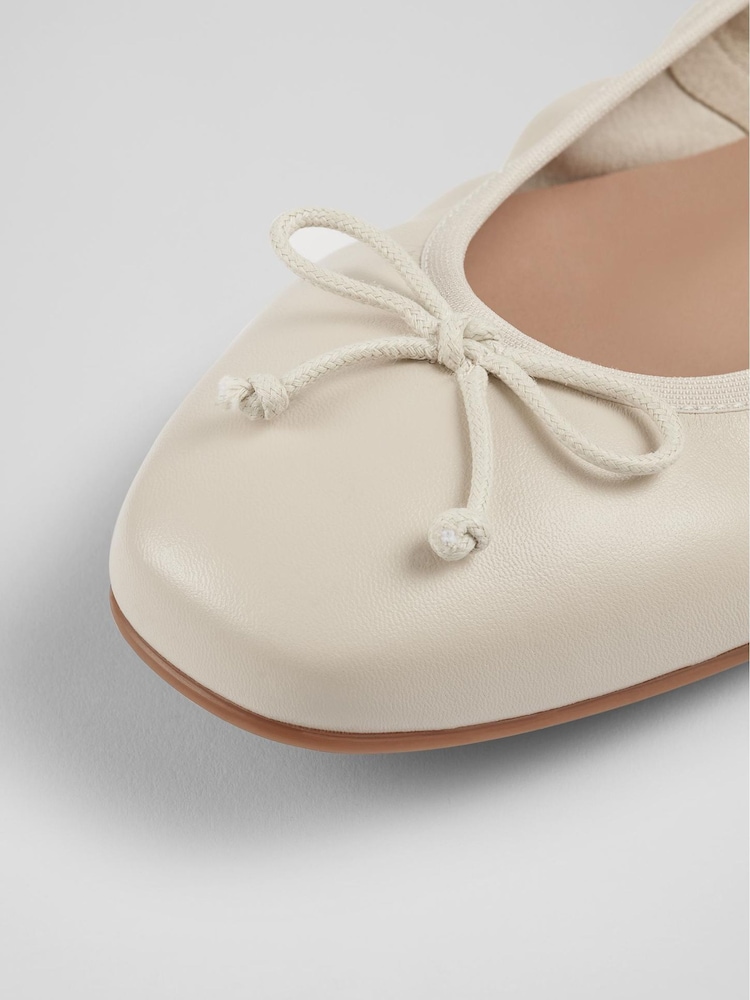 LK Bennett Natural Trilly Leather Ballet Pumps - Image 4 of 4