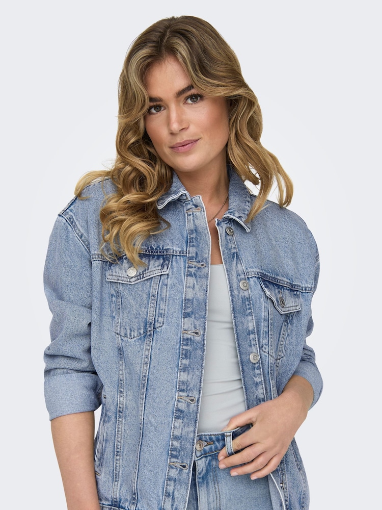 ONLY Blue Oversied Denim Jacket - Image 5 of 8
