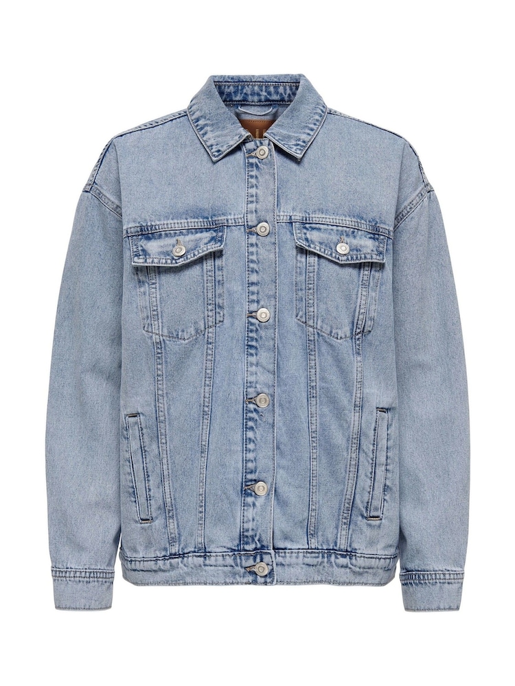 ONLY Blue Oversied Denim Jacket - Image 7 of 8