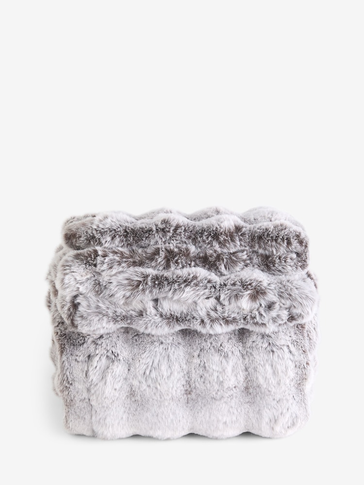 Clarke and Clarke Grey Bubble Faux Fur Throw - Image 1 of 1