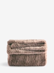 Clarke and Clarke Mink Brown Texture Faux Fur Throw - Image 3 of 3
