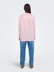 ONLY Pink Cotton Loose Fit Long Sleeve Shirt - Image 4 of 7