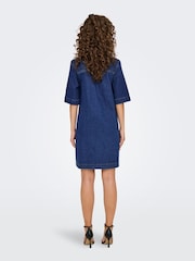 ONLY Blue Short Sleeve Denim Shirt Dress - Image 3 of 7